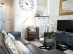 Salon: Parisian style-parquet floors, wanes coating, ceiling moldings